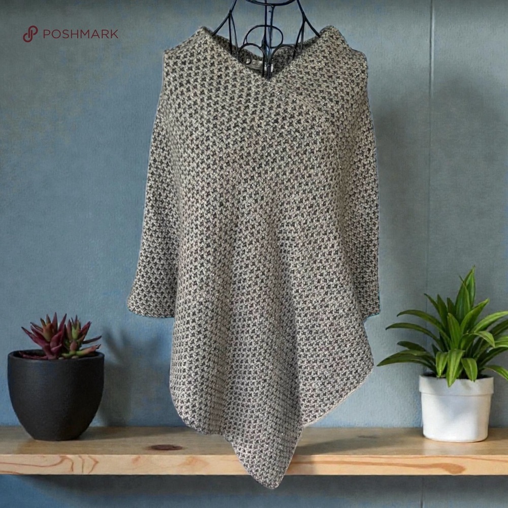 💖 Cocogio Wool Mohair Blend Knit Poncho 💖